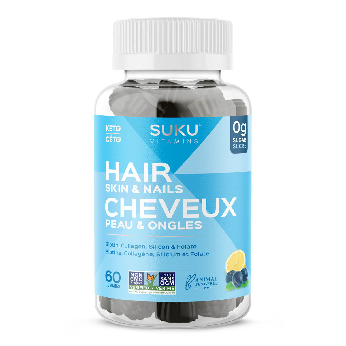 SUKU Cheveux somptueux – 60 gummies